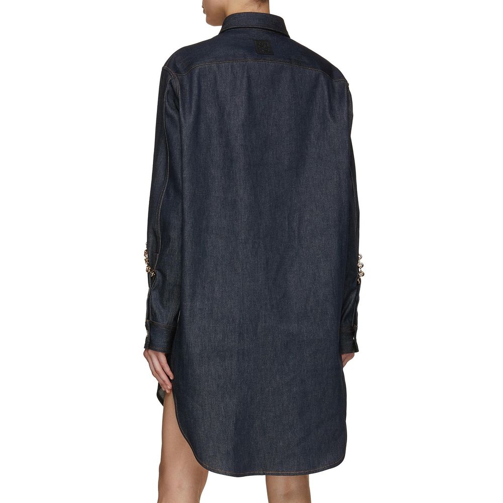 Loewe Denim Chain Shirt Dress Glam Steals
