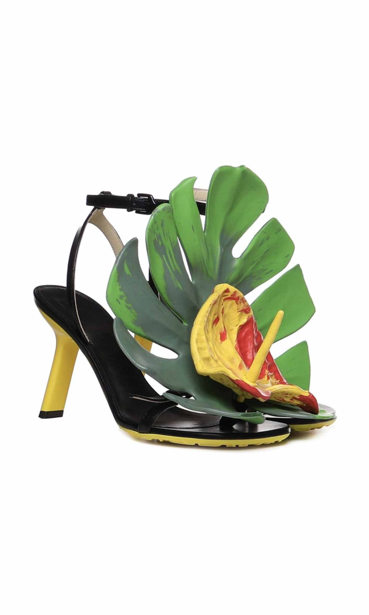 Loewe Leather Petal Monstera Sandals Glam Steals