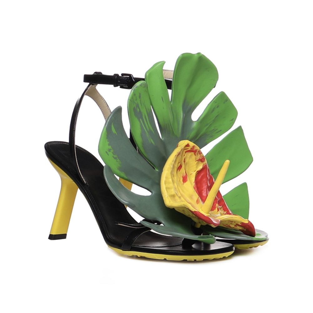 Loewe Leather Petal Monstera Sandals Glam Steals