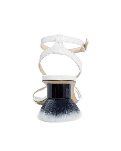 Loewe White Lamb Leather Brush-Heel Sandals Glam Steals