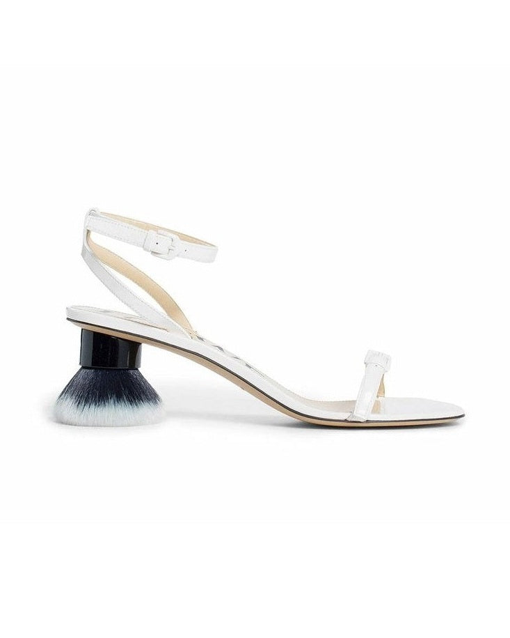 Loewe White Leather Lamb Strap Sandals