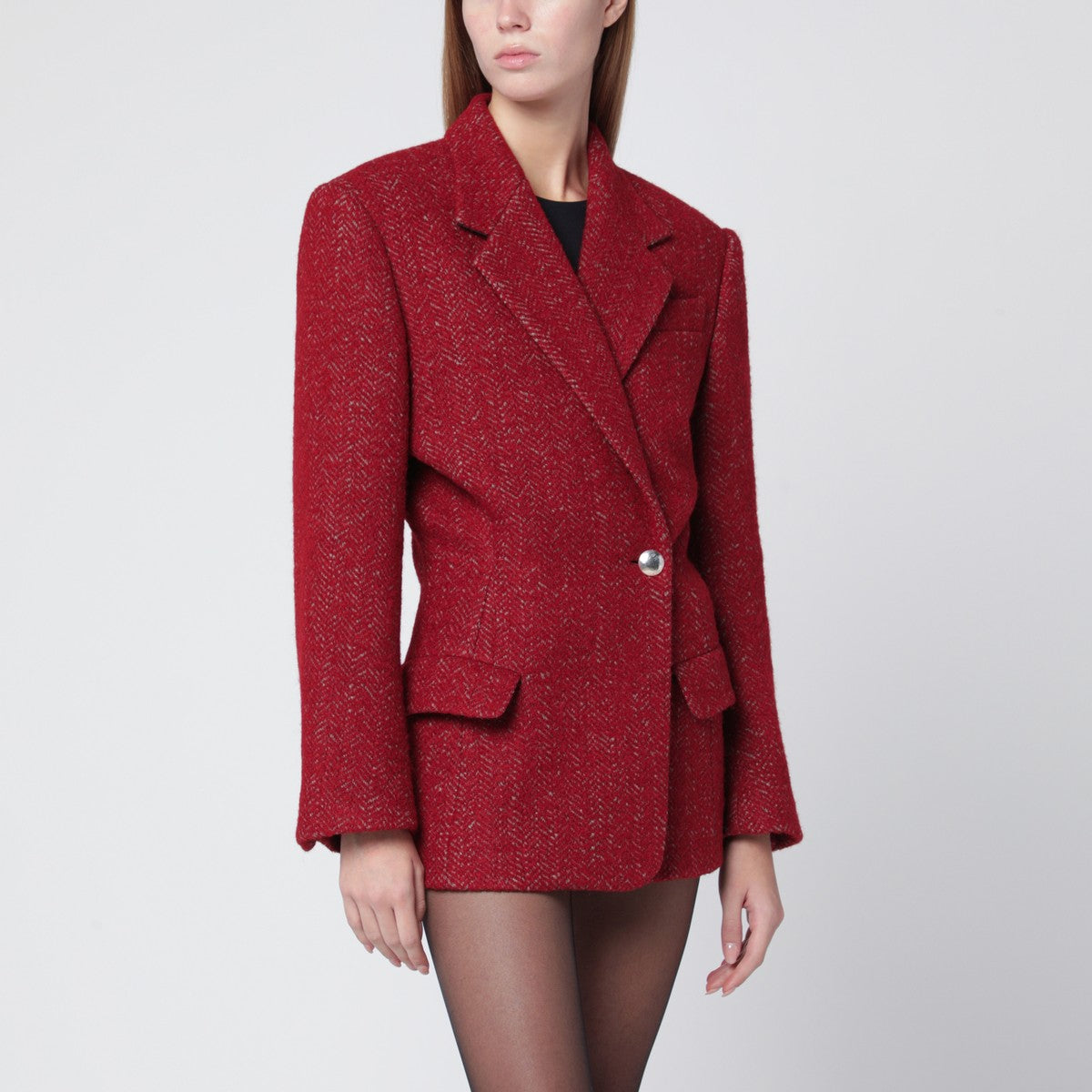 Isabel Marant Red Wool Gallie Jacket in Brushed Blend Glam Steals