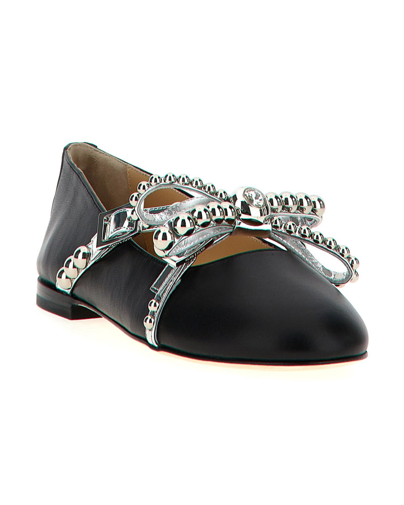Mach & Mach Crystal Studs Ballet Flats Flat Shoes