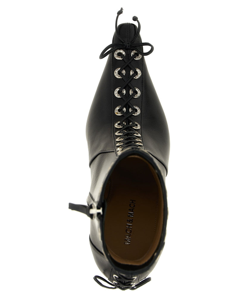 Mach & Mach Crystalized Corset Ankle Boots Glam Steals