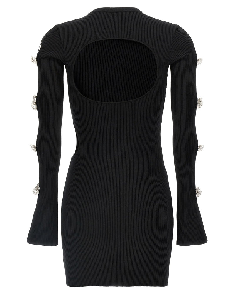 Mach & Mach Cut Out Crystal Bow Dress Glam Steals