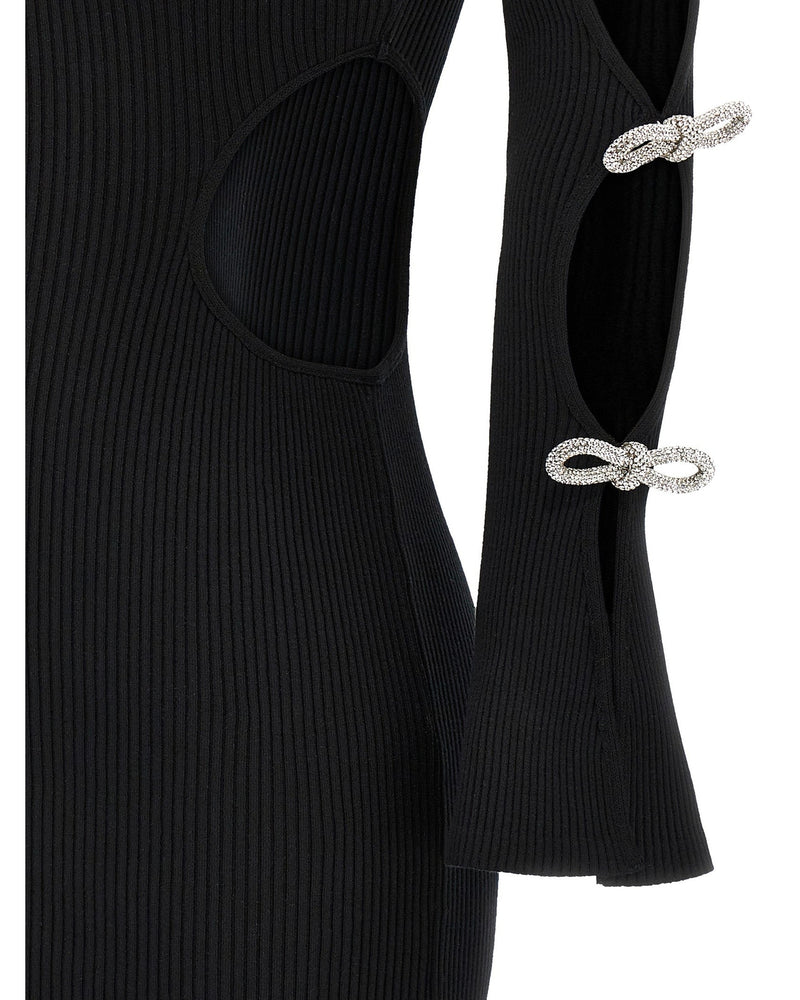 Mach & Mach Cut Out Crystal Bow Dress Glam Steals