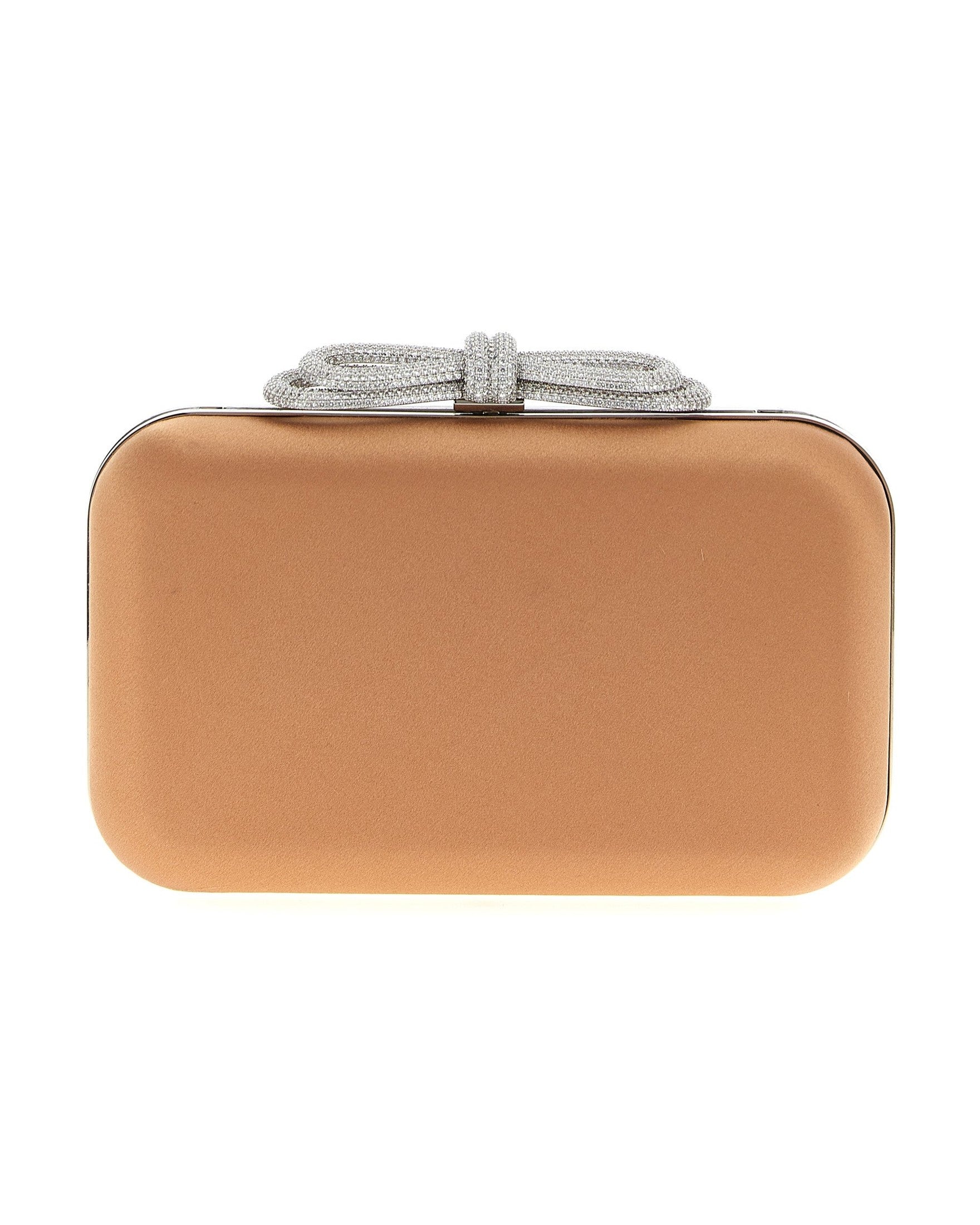 Mach & Mach Satin Double Bow Clutch Clutches