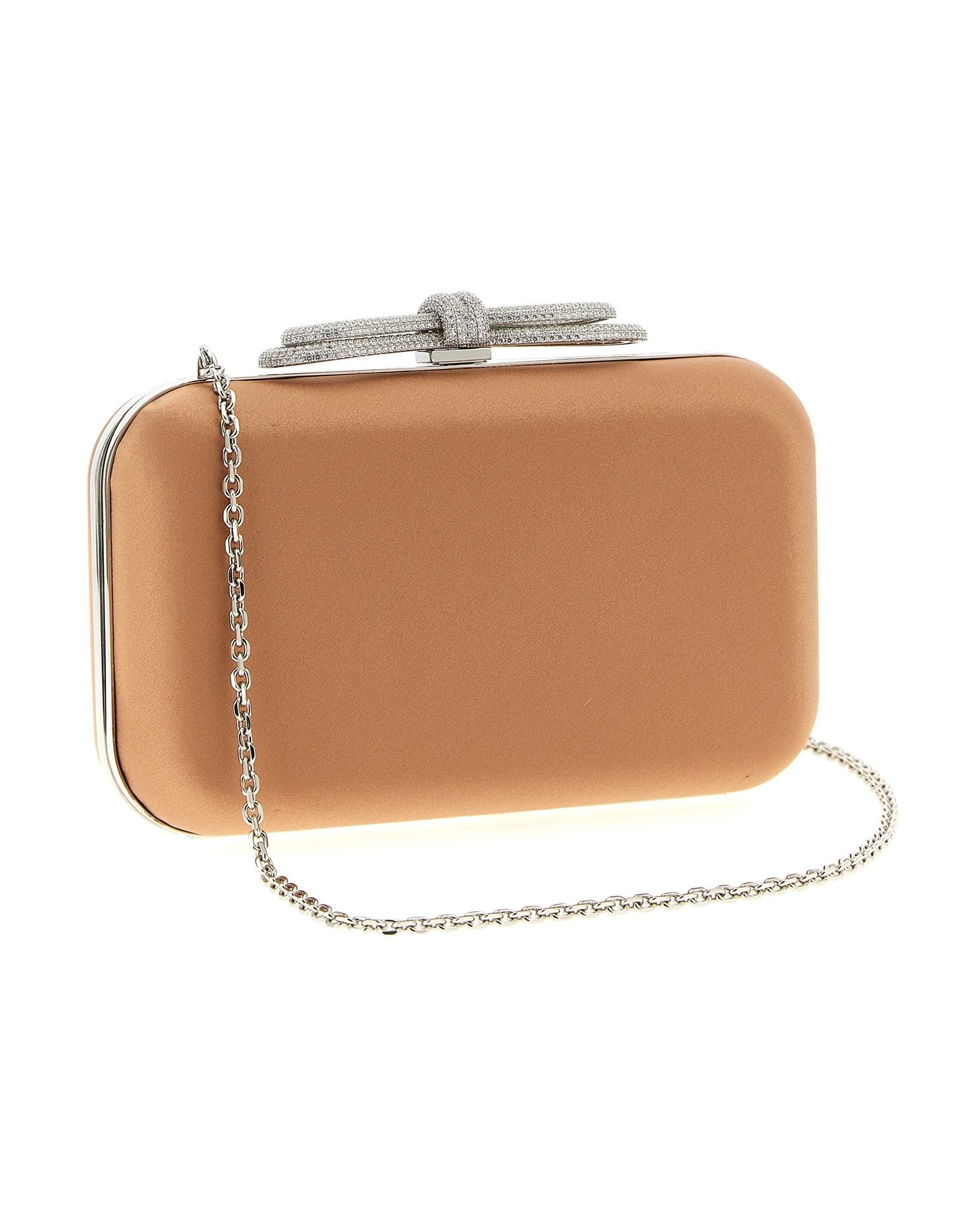 Mach & Mach Satin Double Bow Clutch Clutches