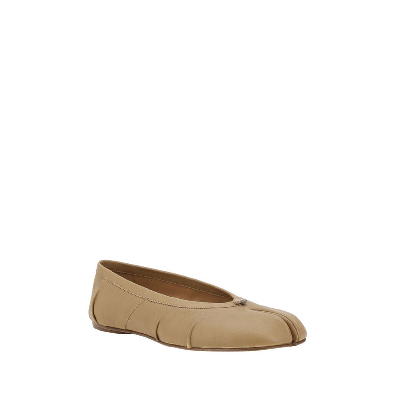Maison Margiela Beige Lamb Ovis Aries Ballet Flats 