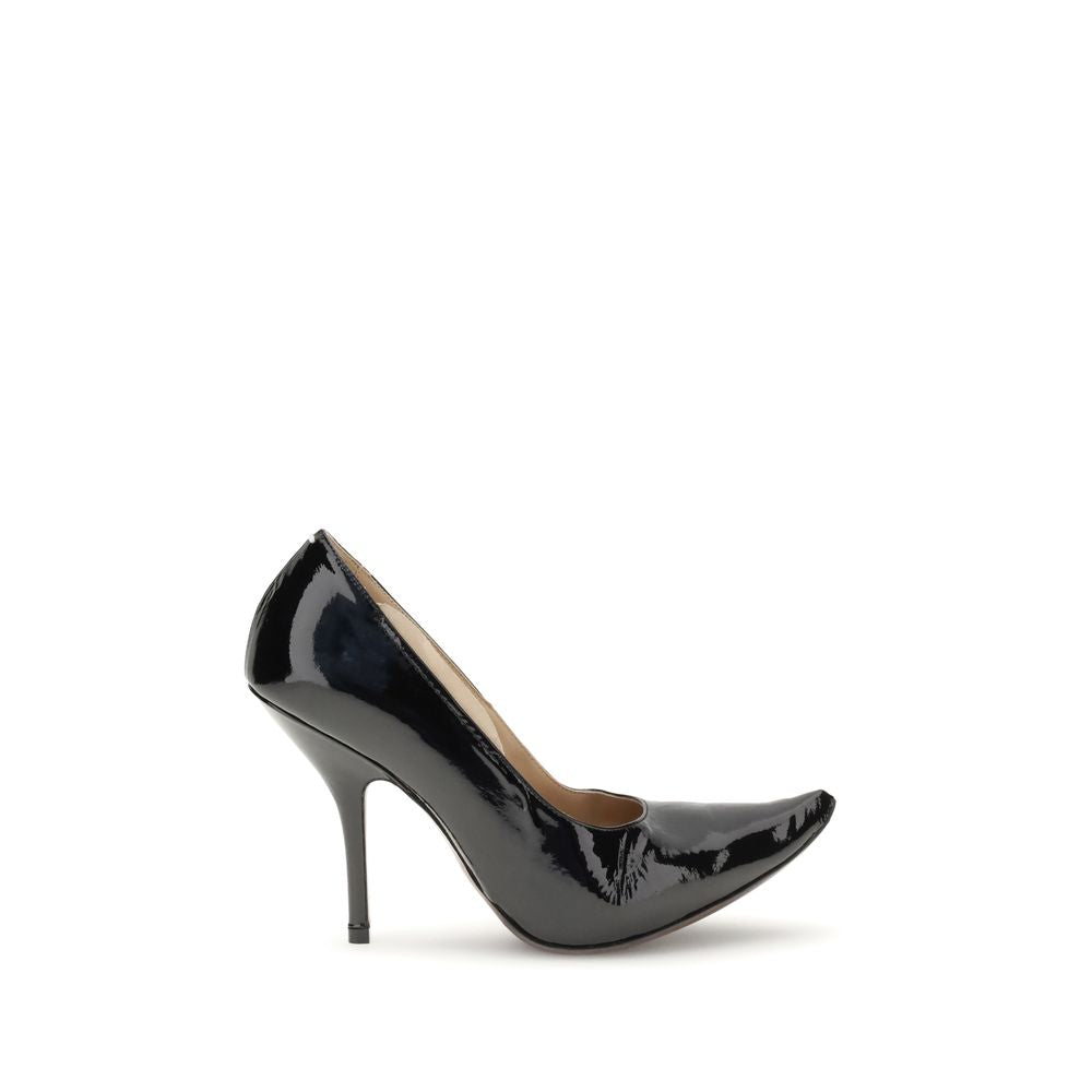 Maison Margiela Black Calf Leather Bos Taurus High Heel Pumps 