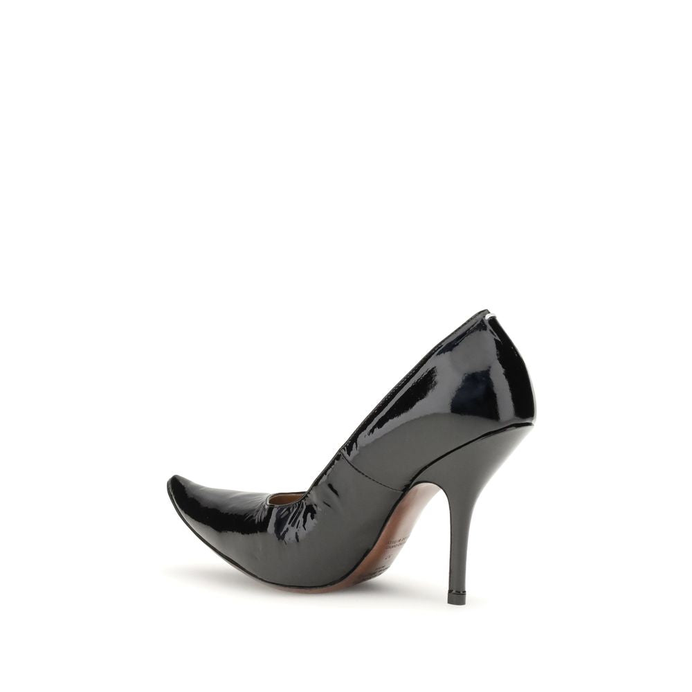 Maison Margiela Black Calf Leather Bos Taurus High Heel Pumps 