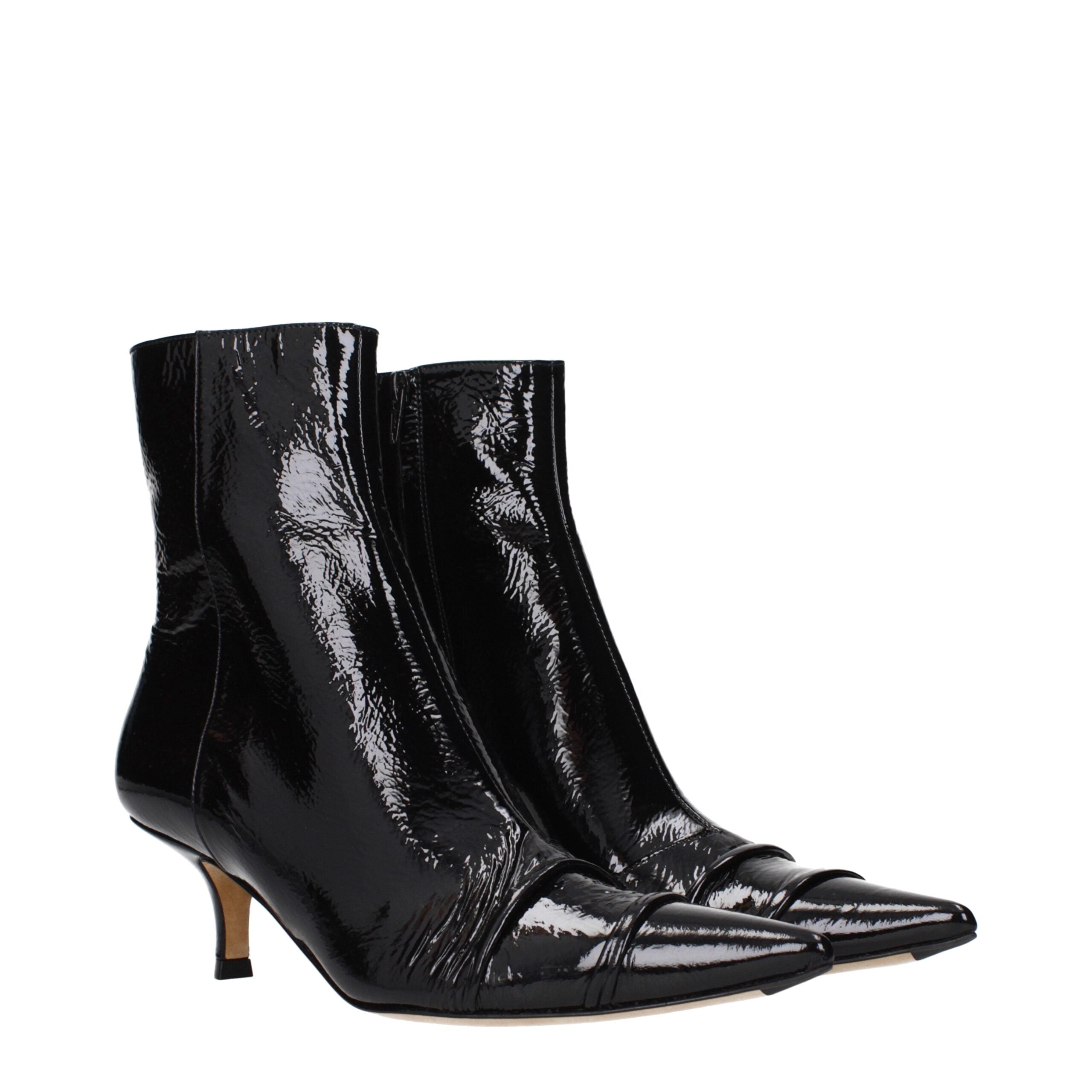 Maison Margiela Black Leather Ankle Boots Glam Steals