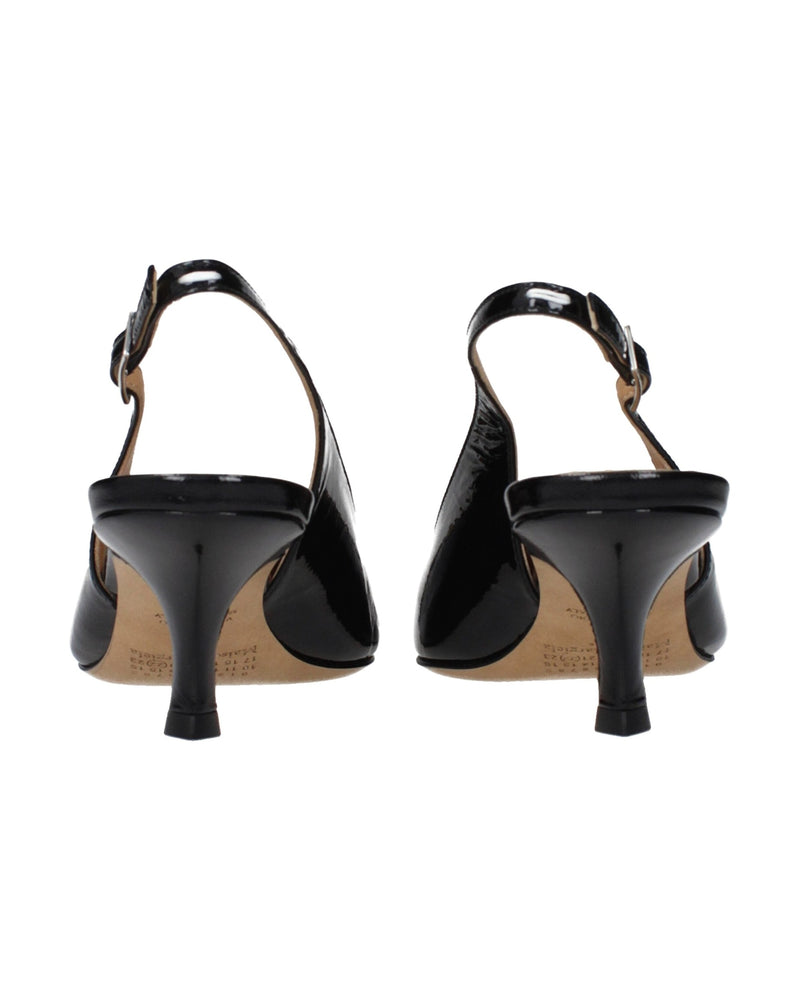 Maison Margiela Black Leather Mid Heel Pumps Glam Steals