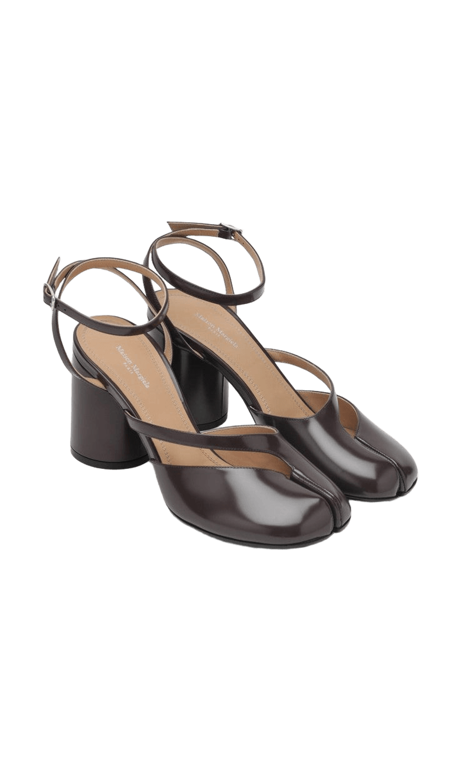 Maison Margiela Brown Leather Tabi Sandals in Brushed Glam Steals