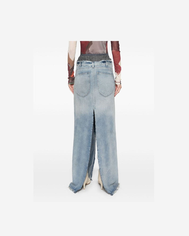 Maison Margiela Denim Maxi Cotton Skirt Glam Steals