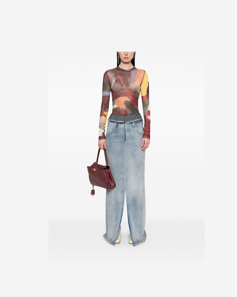 Maison Margiela Denim Maxi Cotton Skirt Glam Steals