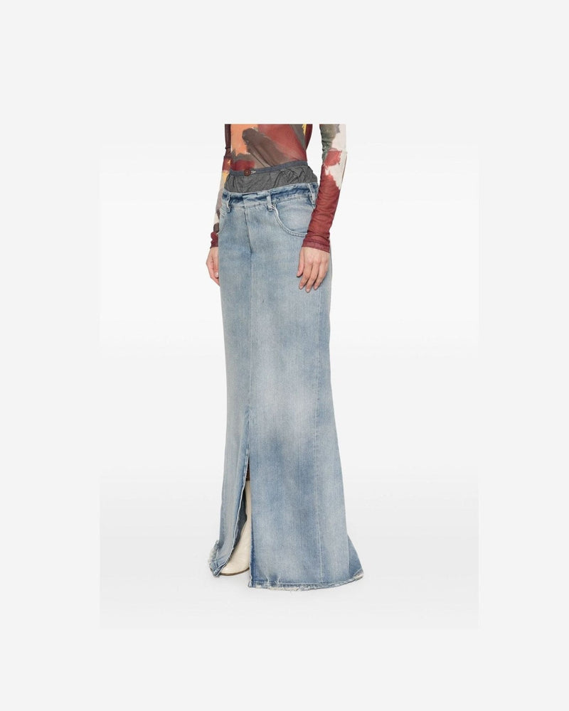 Maison Margiela Denim Maxi Cotton Skirt Glam Steals