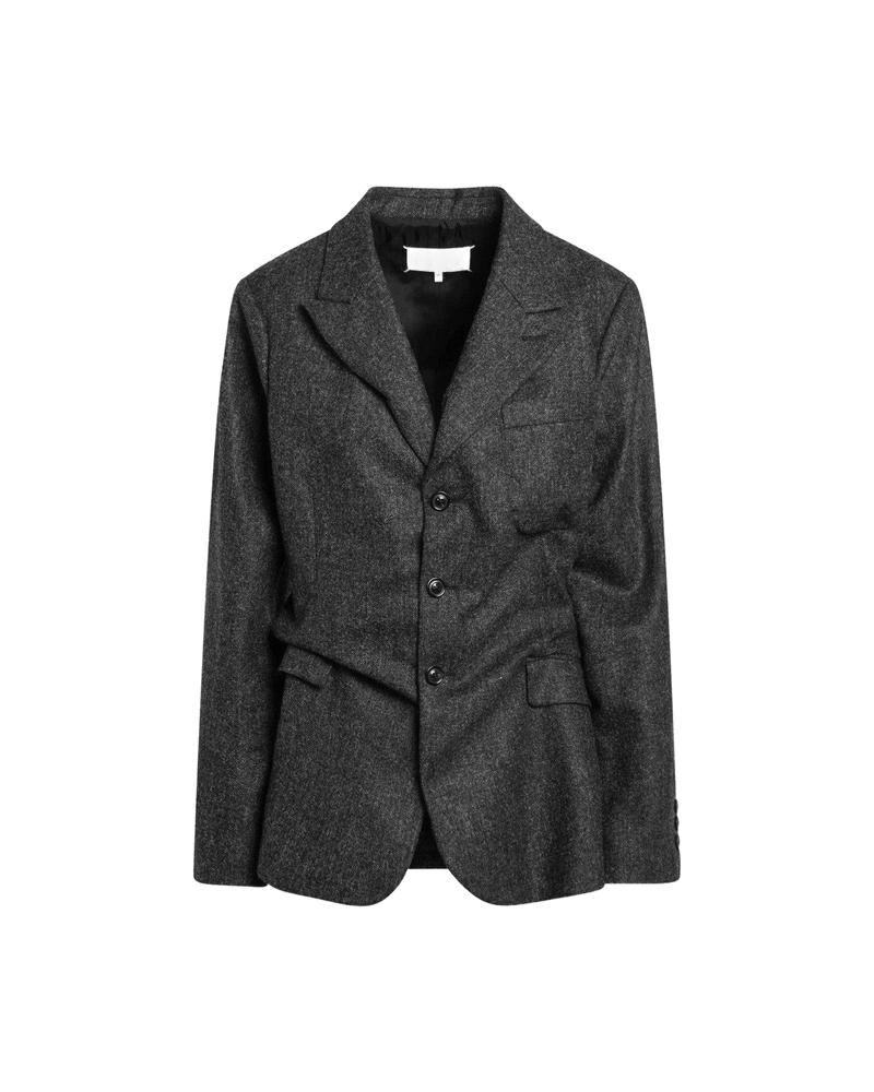 Maison Margiela Gray Wool Dark Single Breasted Blazer Glam Steals