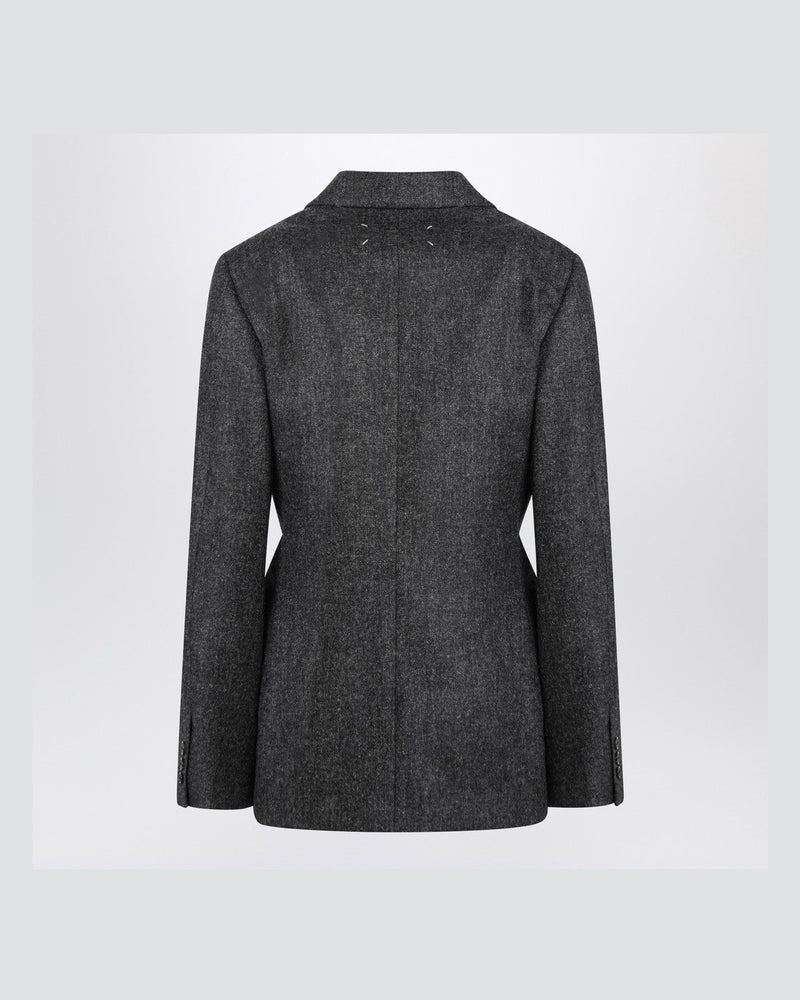 Maison Margiela Gray Wool Dark Single Breasted Blazer Glam Steals