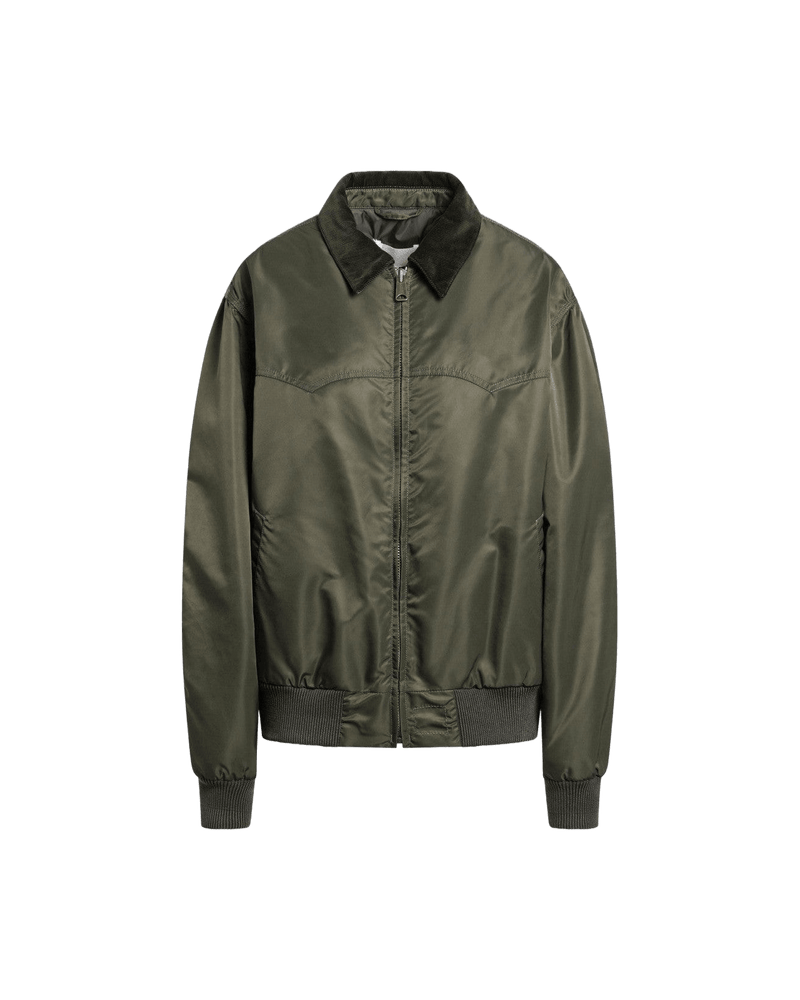 Maison Margiela Green Nylon Khaki Padded Bomber Jacket Glam Steals