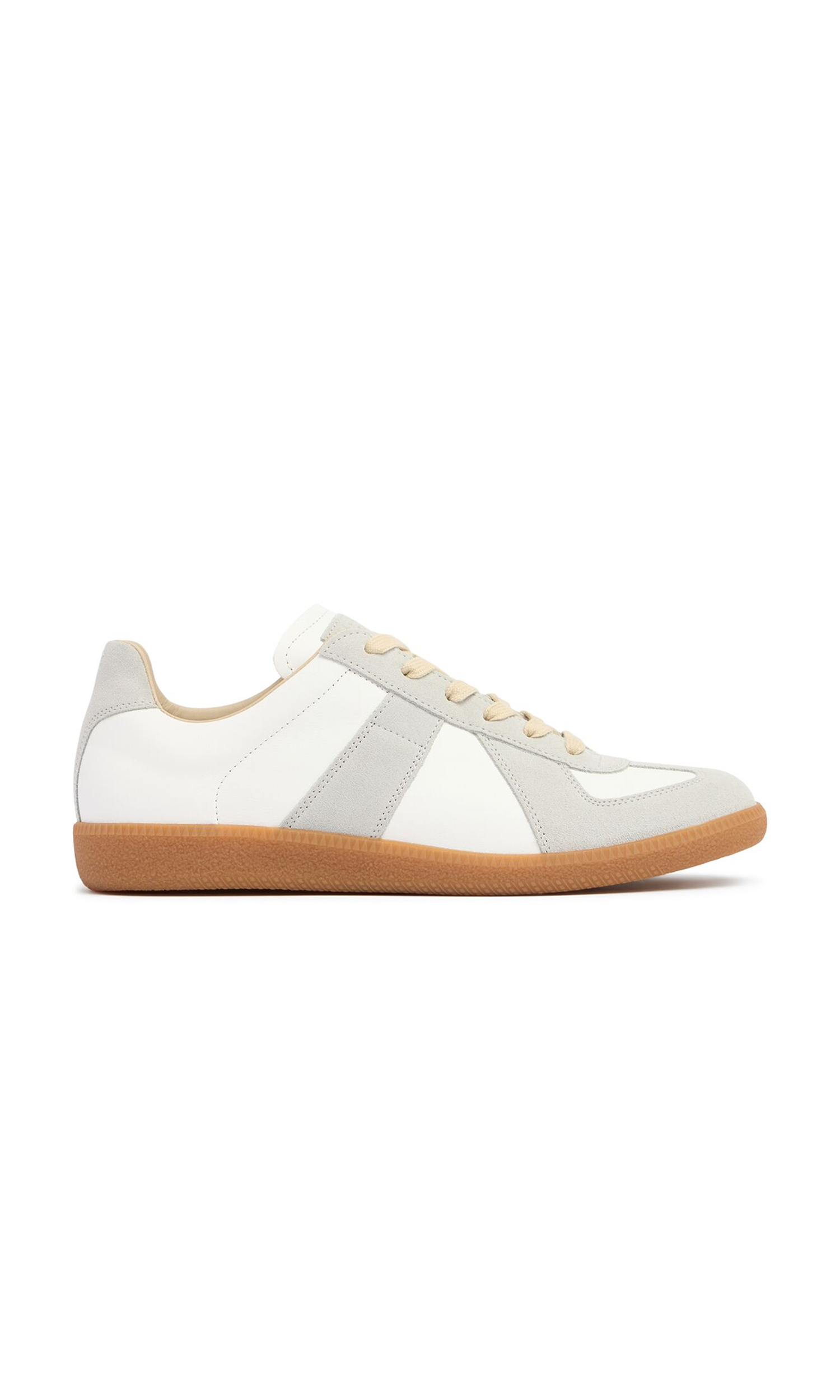 Maison Margiela Leather Low Replica And Suede Sneakers Glam Steals
