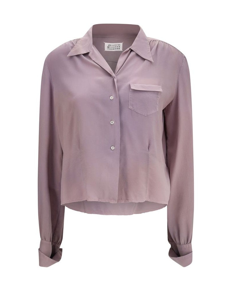 Maison Margiela Purple Silk Dress Shirt 