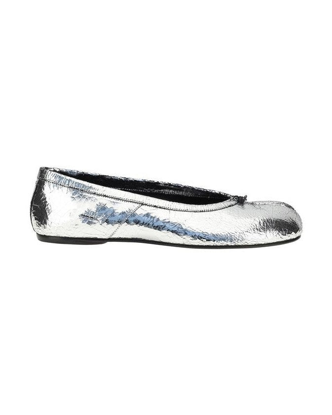 Maison Margiela Silver Calf Leather Bos Taurus Ballet Flats 
