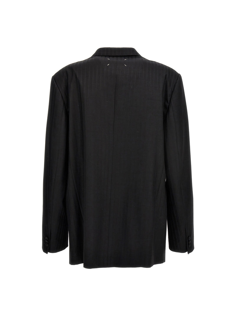 Maison Margiela Striped Single Breast Blazer Jacket Glam Steals