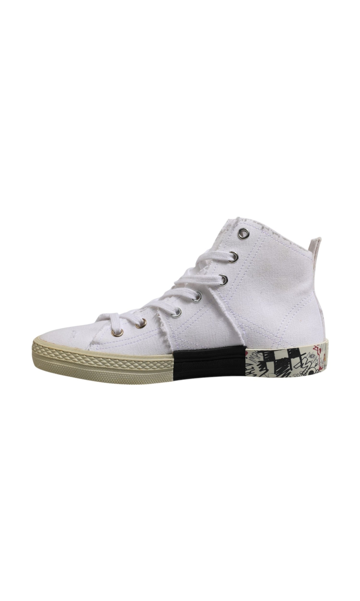Maison Margiela White Lace Up Mid Top Women Sneakers Shoes Glam Steals