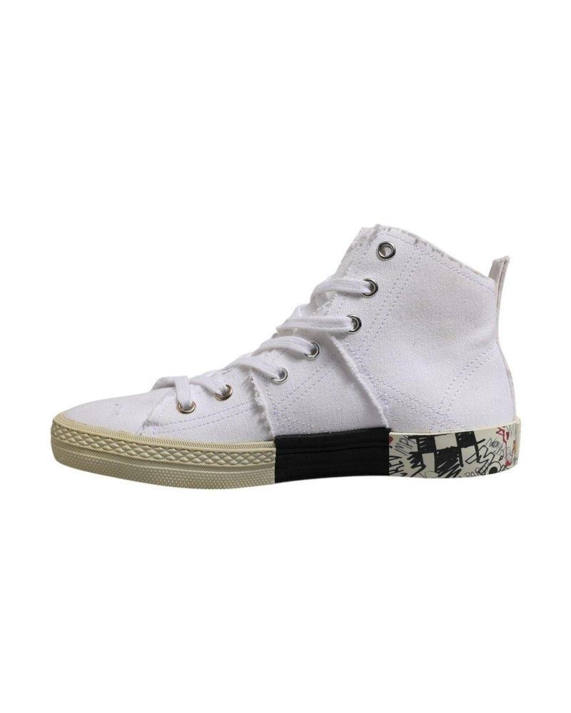 Maison Margiela White Lace Up Mid Top Women Sneakers Shoes Glam Steals