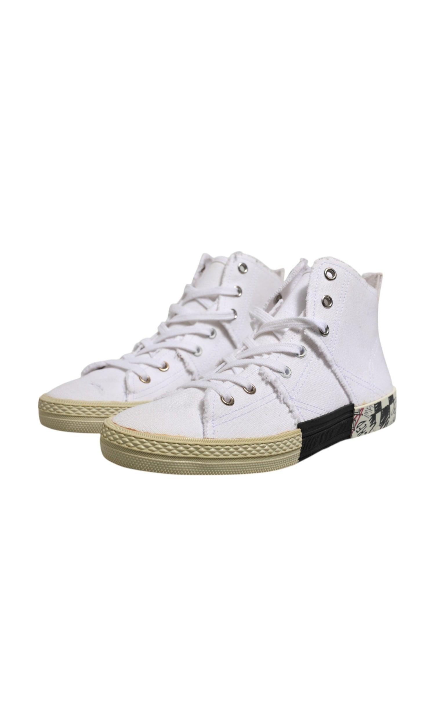 Maison Margiela White Lace Up Mid Top Women Sneakers Shoes Glam Steals