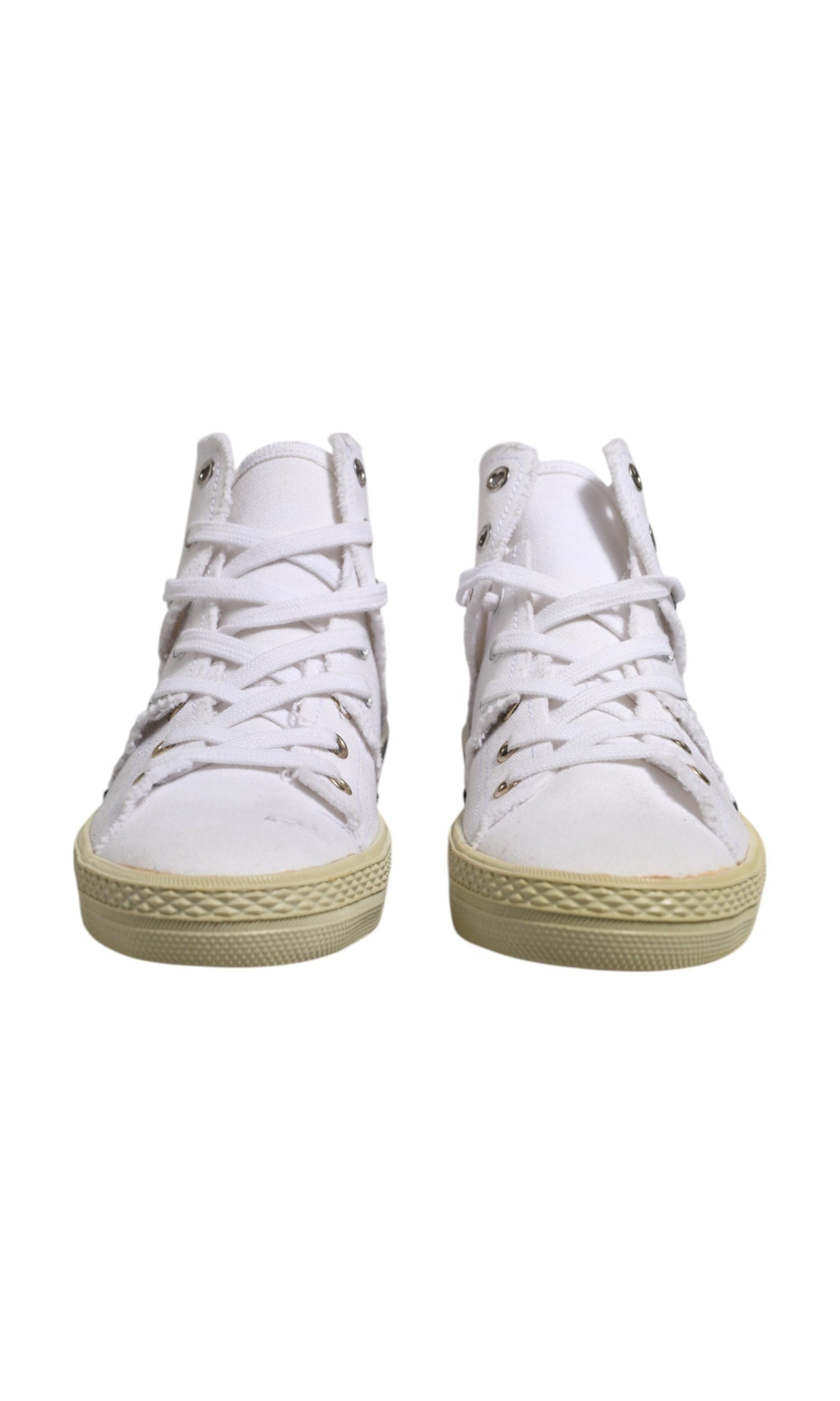 Maison Margiela White Lace Up Mid Top Women Sneakers Shoes Glam Steals