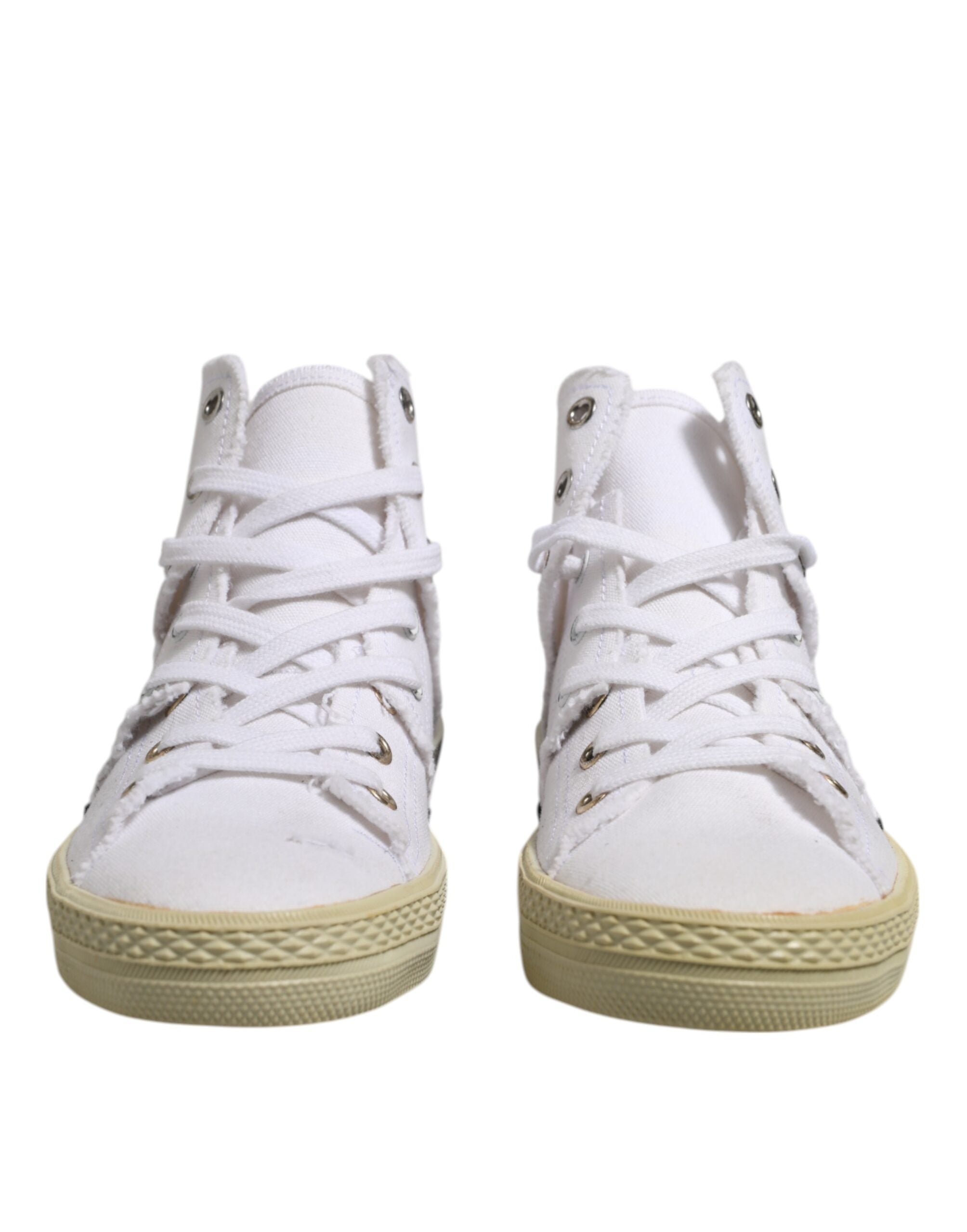 Maison Margiela White Lace Up Mid Top Women Sneakers Shoes Glam Steals