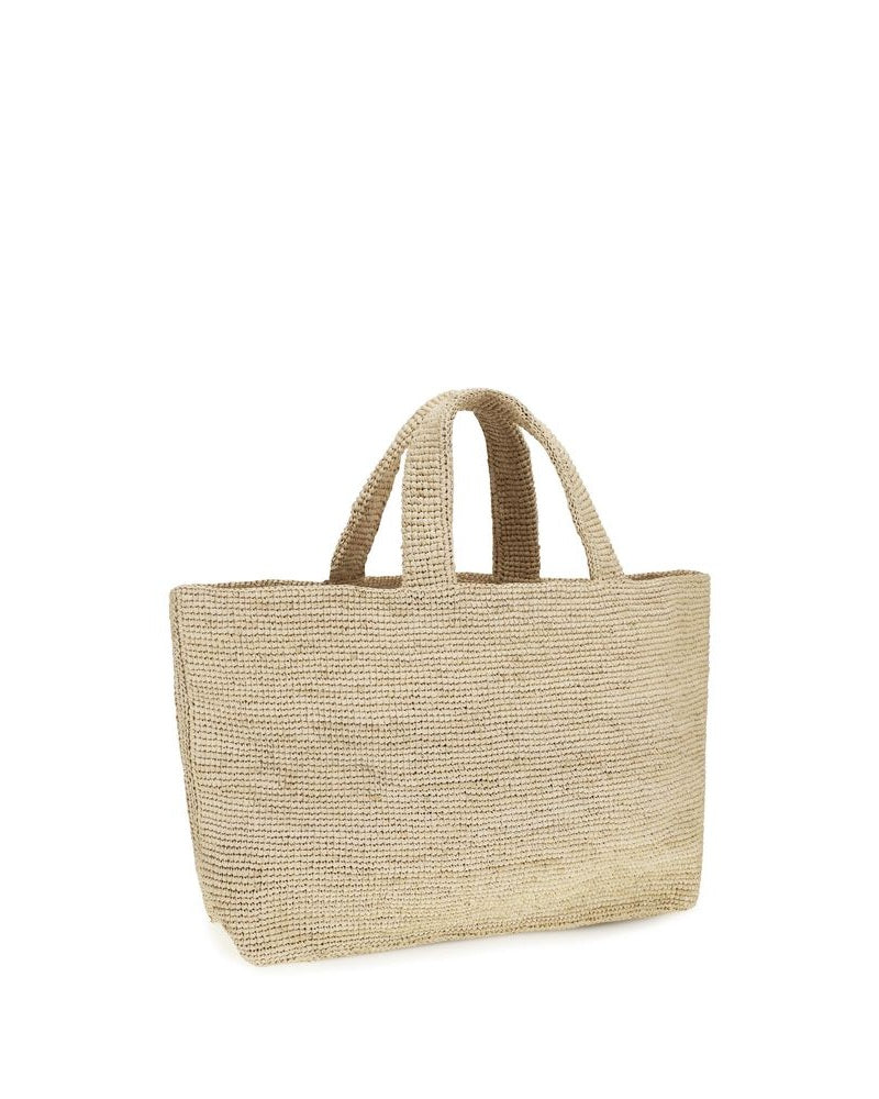 Manebi Beige Raffia Handbag Glam Steals