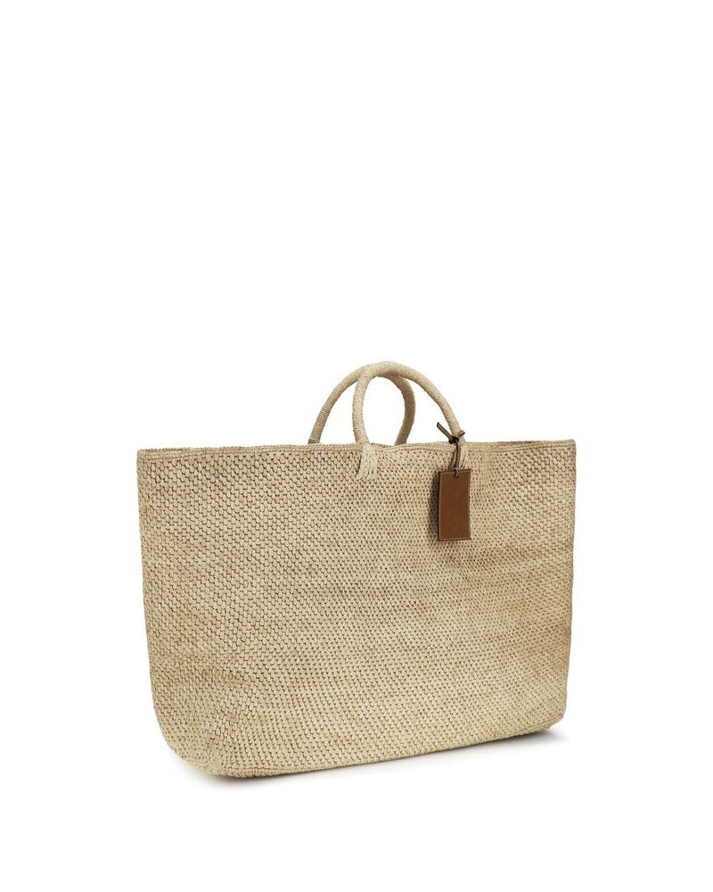Manebi Beige Raffia Handbag Glam Steals