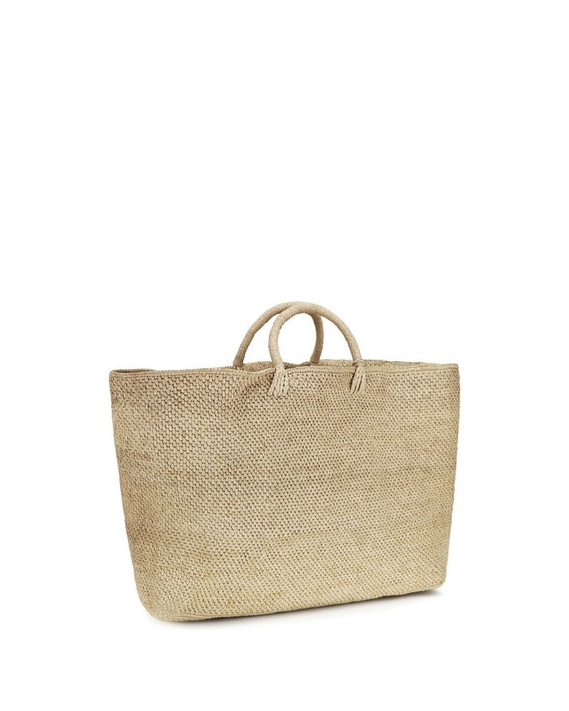 Manebi Beige Raffia Handbag Glam Steals