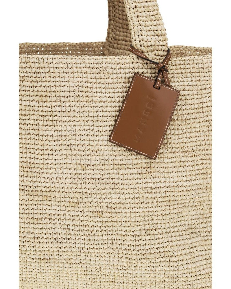 Manebi Beige Raffia Handbag Glam Steals