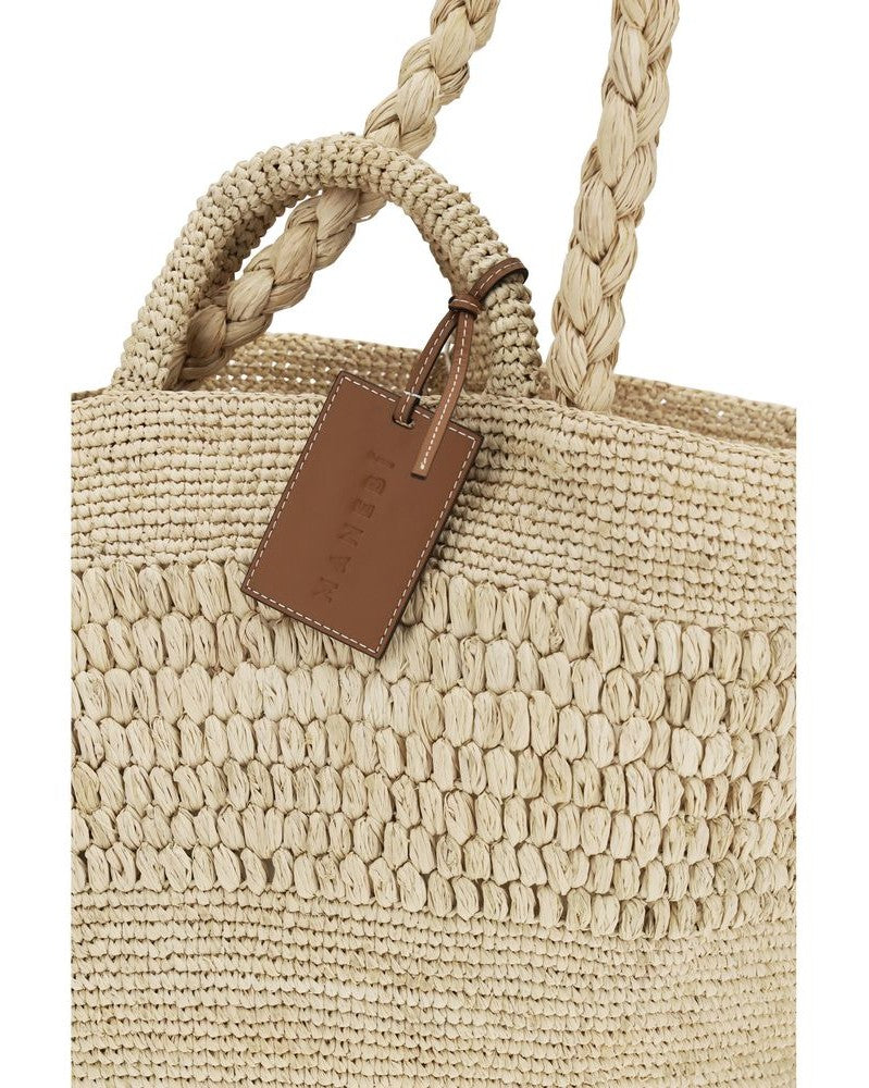Manebi Beige Raffia Handbag Glam Steals