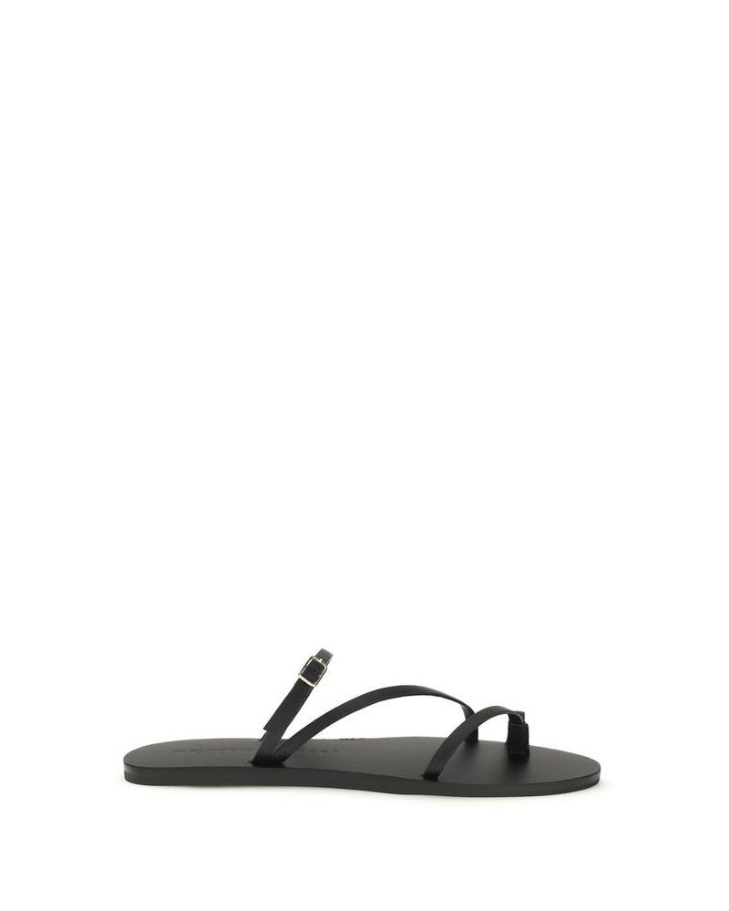 Manebi Black Flat Sandals Glam Steals