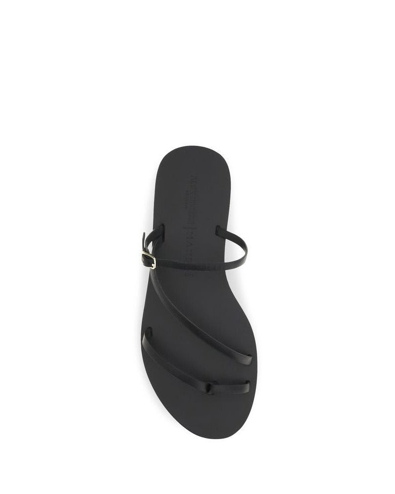 Manebi Black Flat Sandals Glam Steals