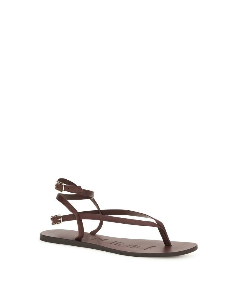 Manebi Brown Flat Sandals Glam Steals