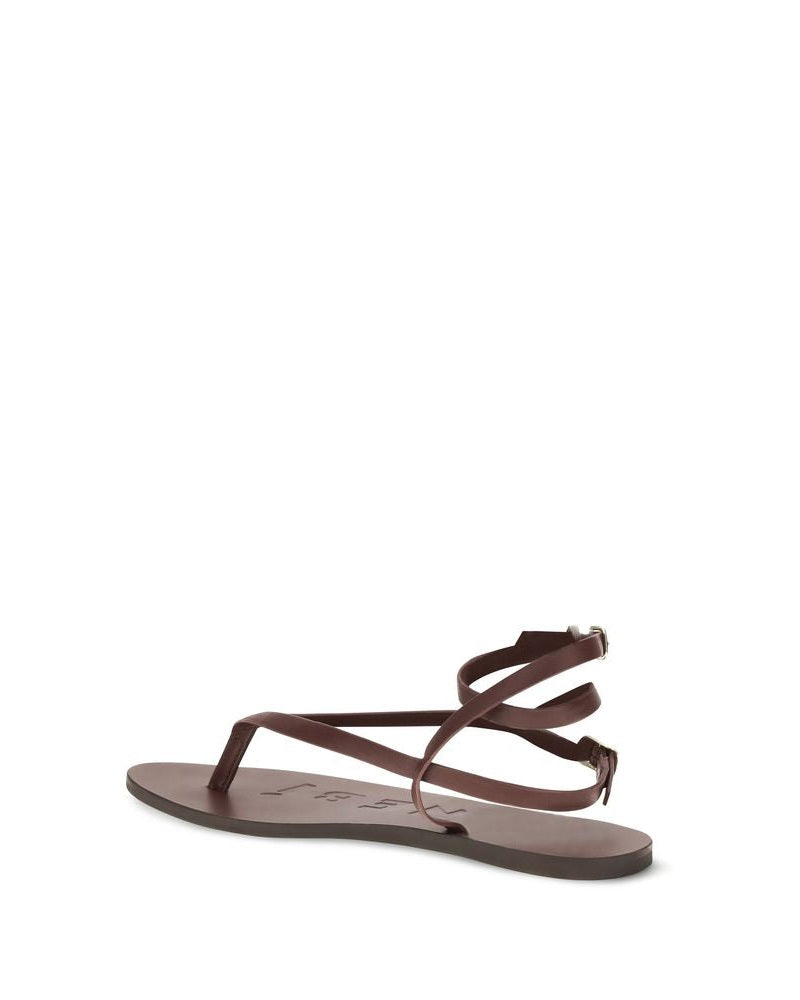 Manebi Brown Flat Sandals Glam Steals