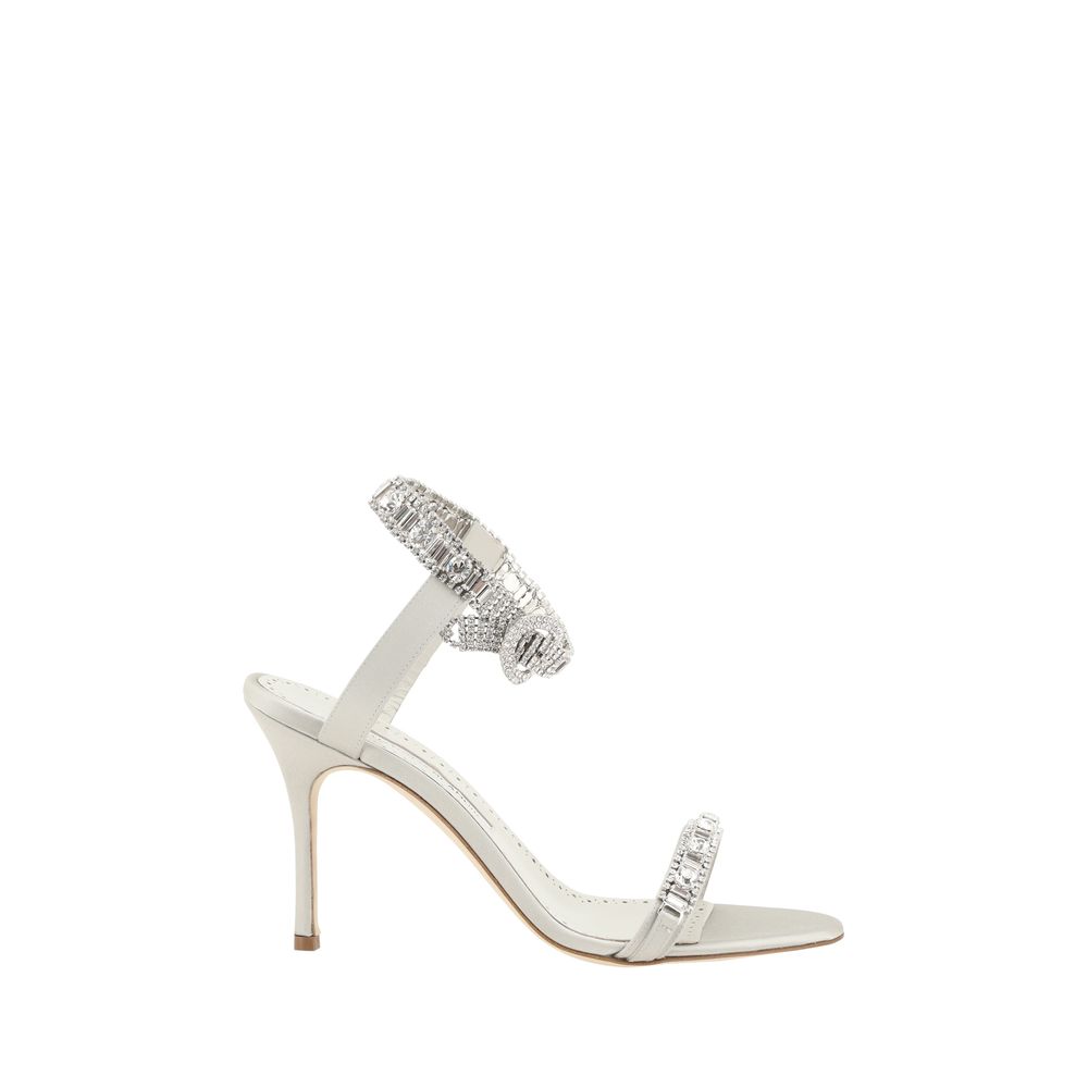 Manolo Blahnik Asasan Satin Sandals Glam Steals