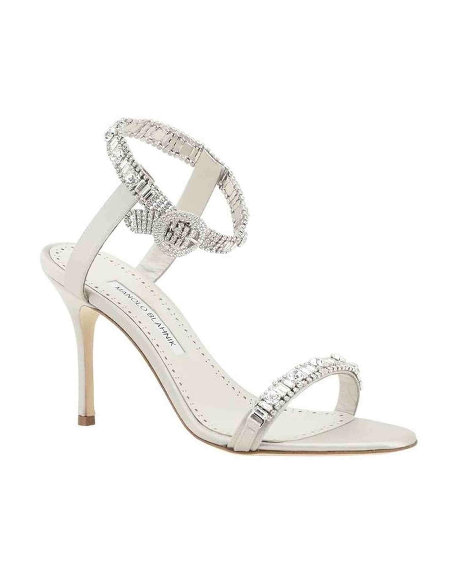 Manolo Blahnik Asasan Satin Sandals Glam Steals