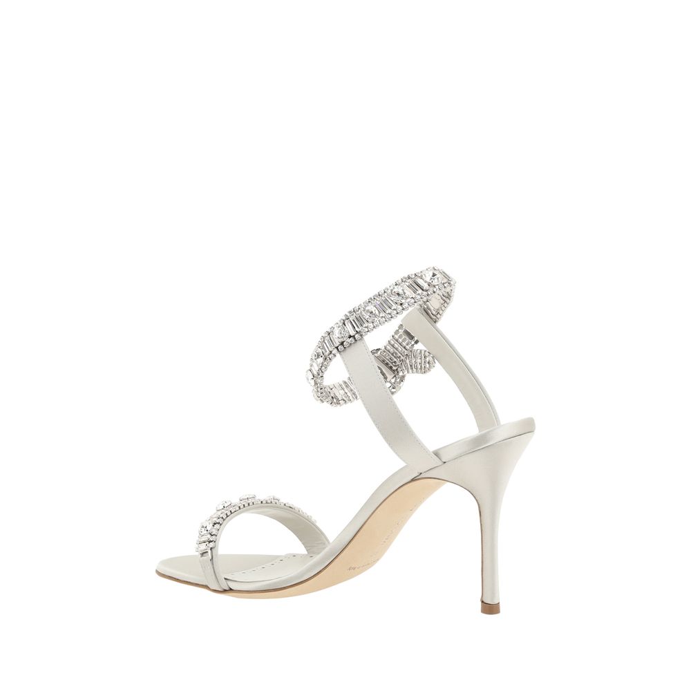 Manolo Blahnik Asasan Satin Sandals Glam Steals