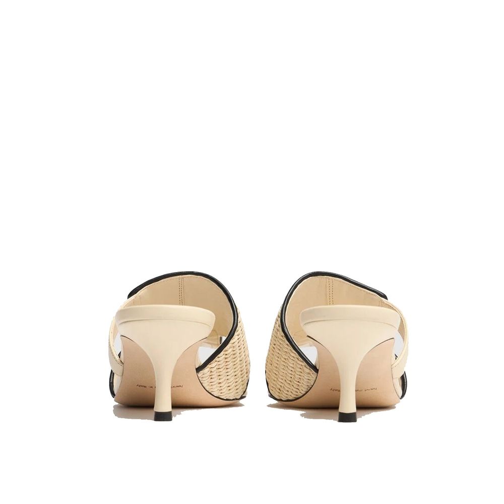 Manolo Blahnik Beige Leather Flat Sandals Glam Steals