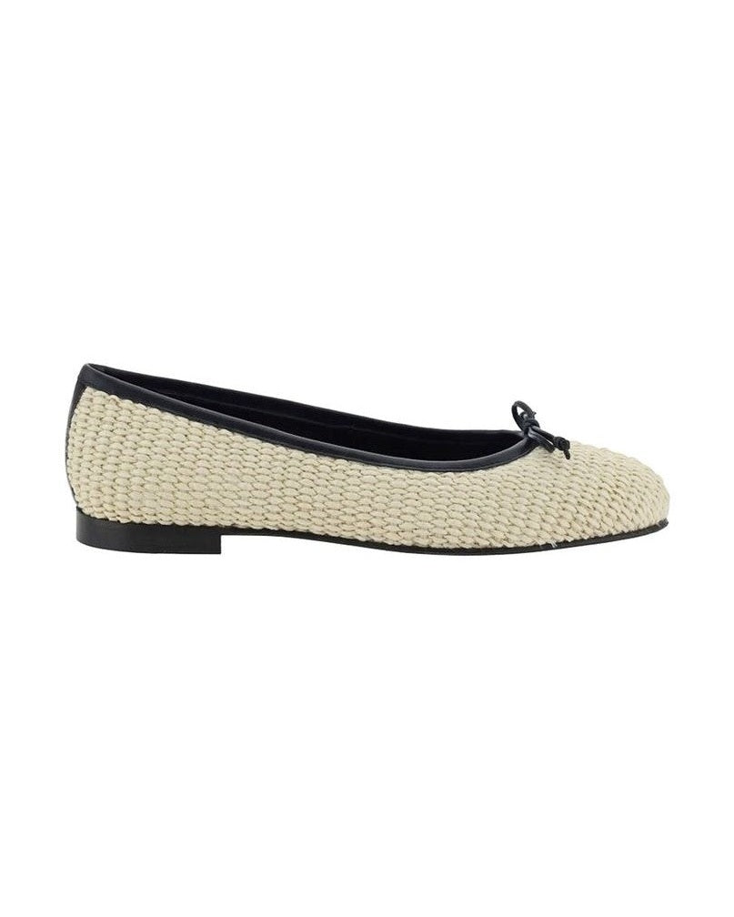 Manolo Blahnik Beige Raffia Ballet Flats Flats