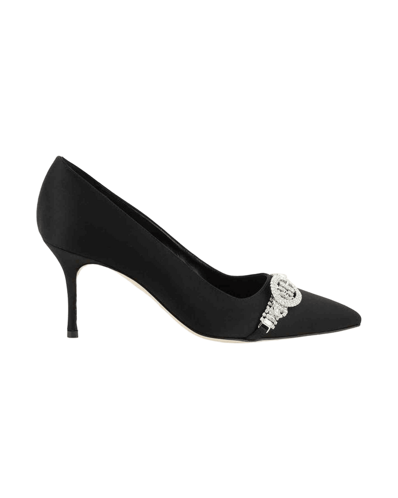 Manolo Blahnik Black Satin Asapump Pumps Glam Steals