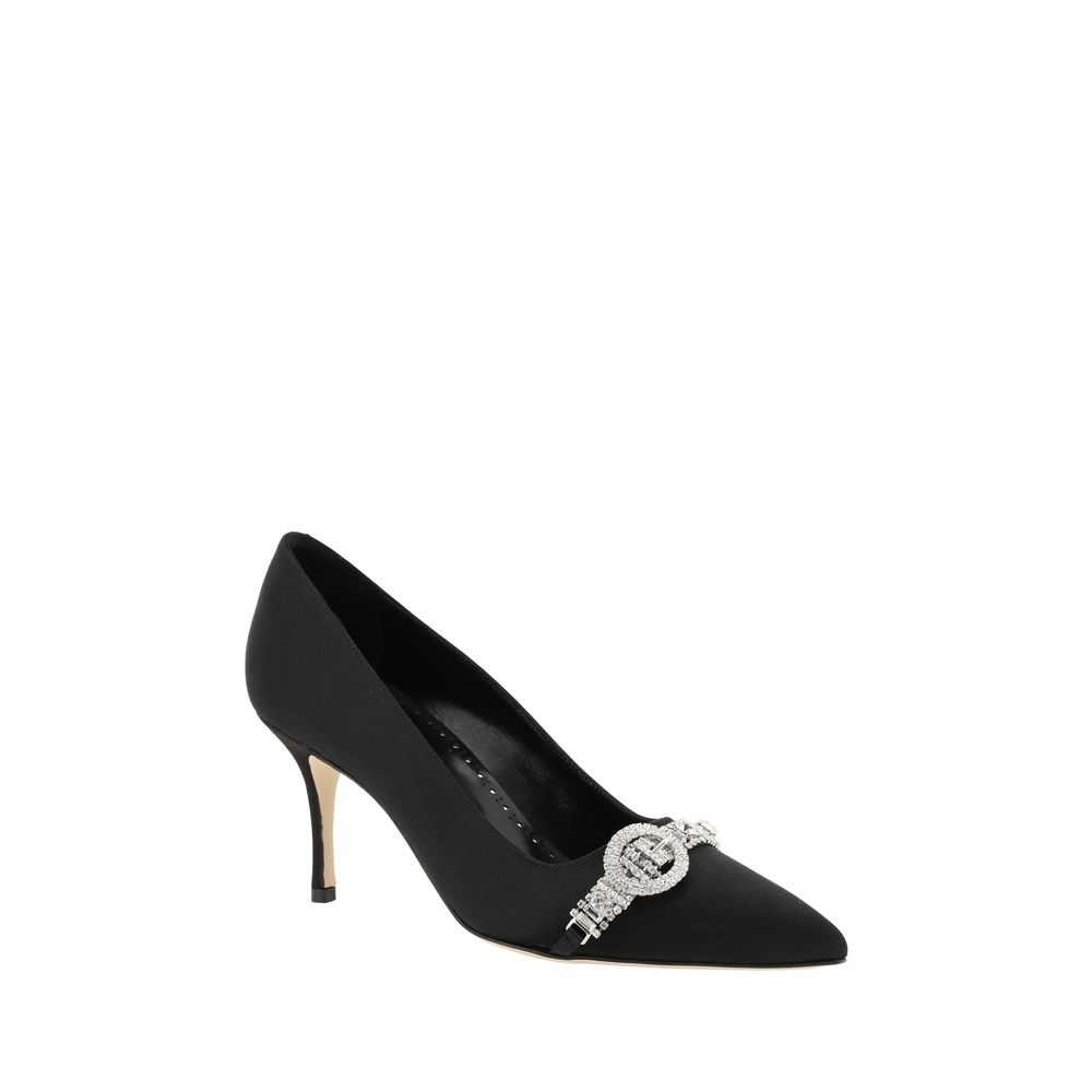 Manolo Blahnik Black Satin Asapump Pumps Glam Steals