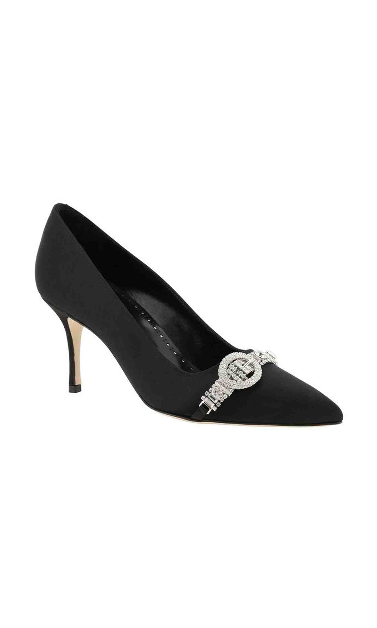 Manolo Blahnik Black Satin Asapump Pumps Glam Steals